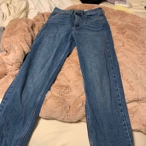 High waisted straight leg jeans